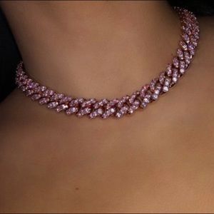 Pink cuban choker, pink Barbie choker